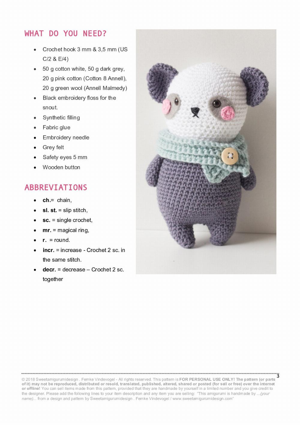 peter the panda crochet pattern