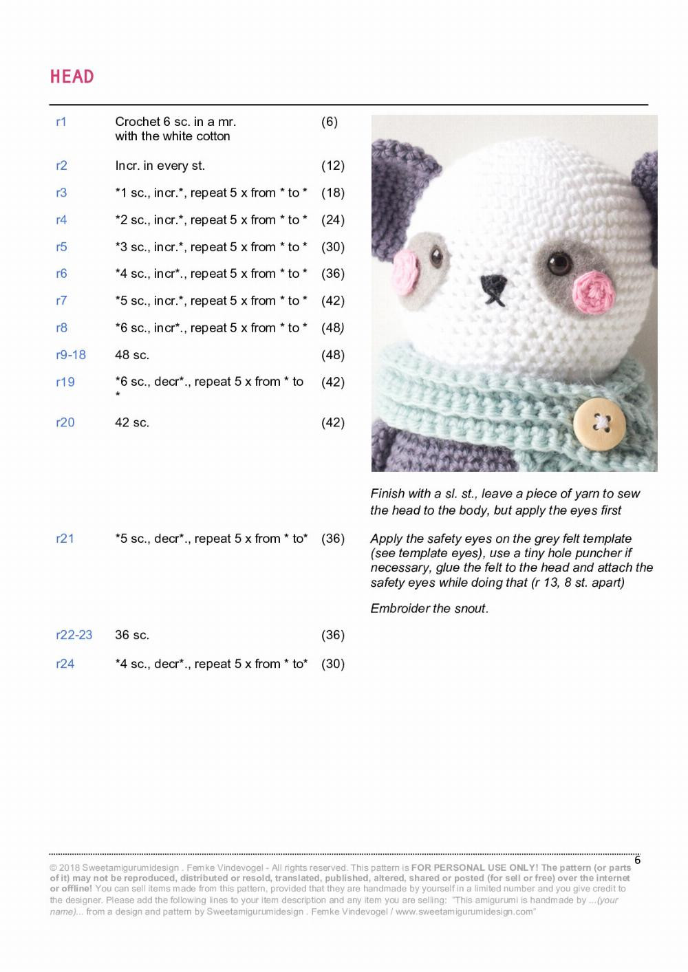 peter the panda crochet pattern