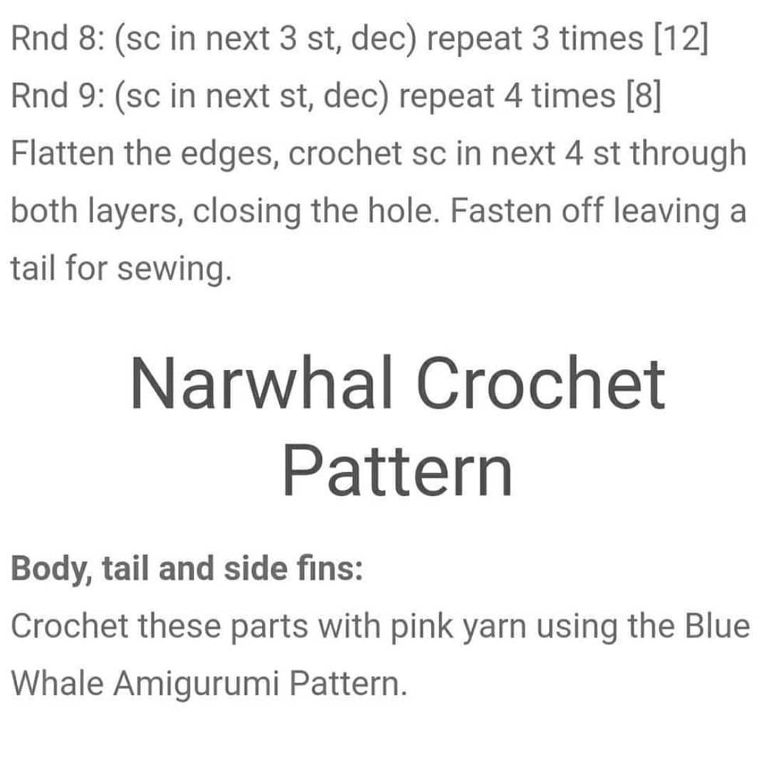 pink narwhal crochet pattern