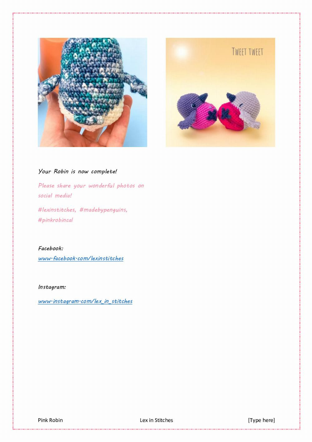 Pink Robin Crochet Pattern