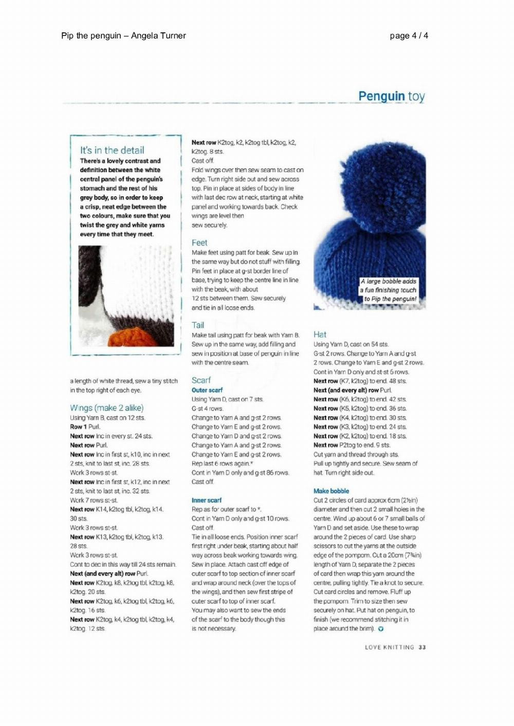 Pip the penguin – Angela crochet pattern