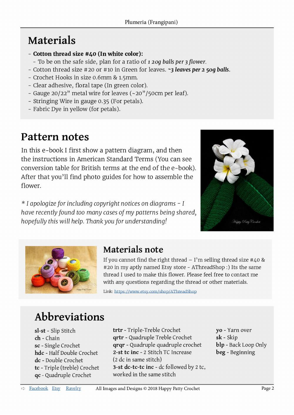 plumeria frangipani crochet pattern