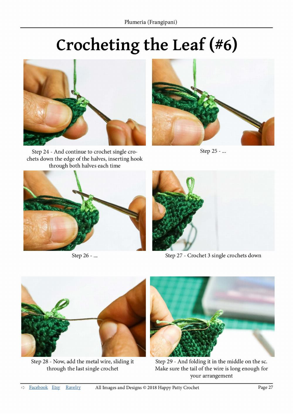plumeria frangipani crochet pattern