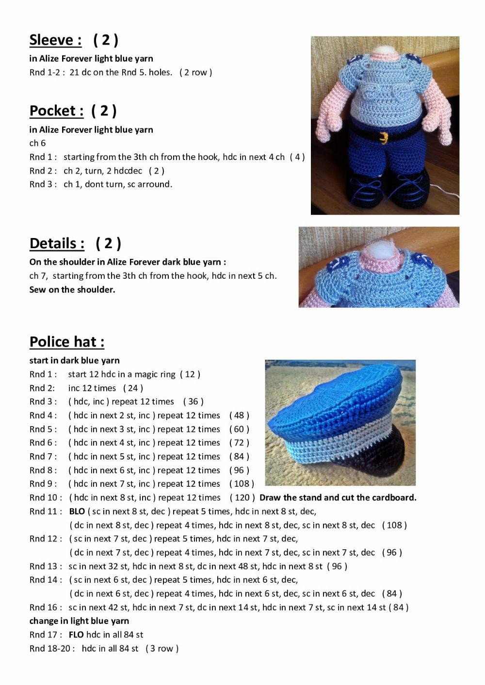 Police Elf Boy crochet pattern