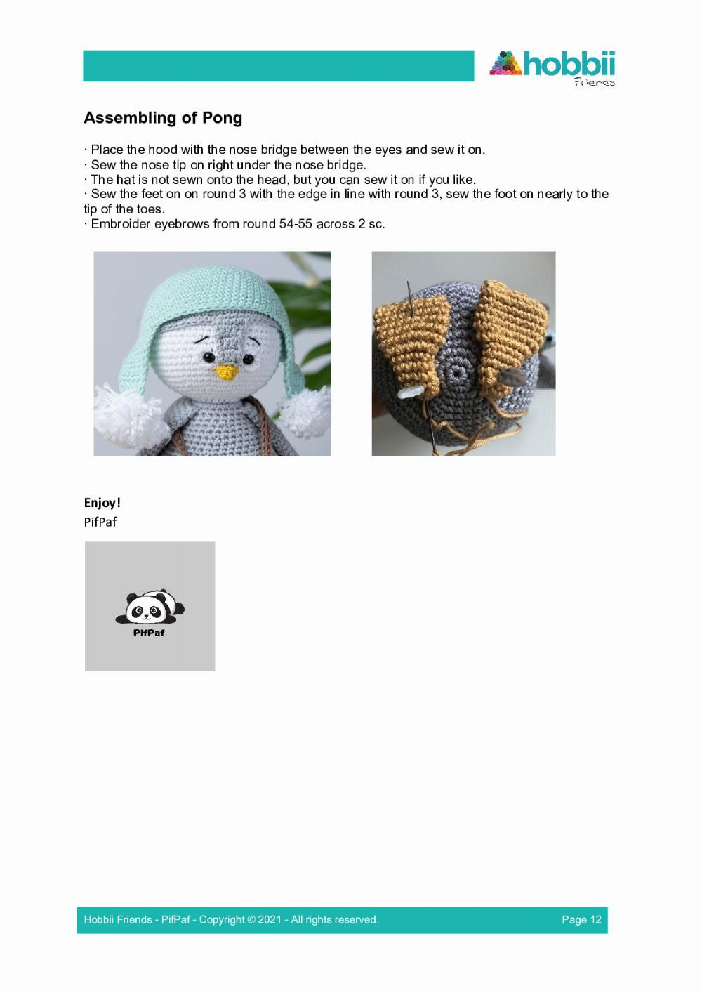 Pong the Penguin crochet pattern