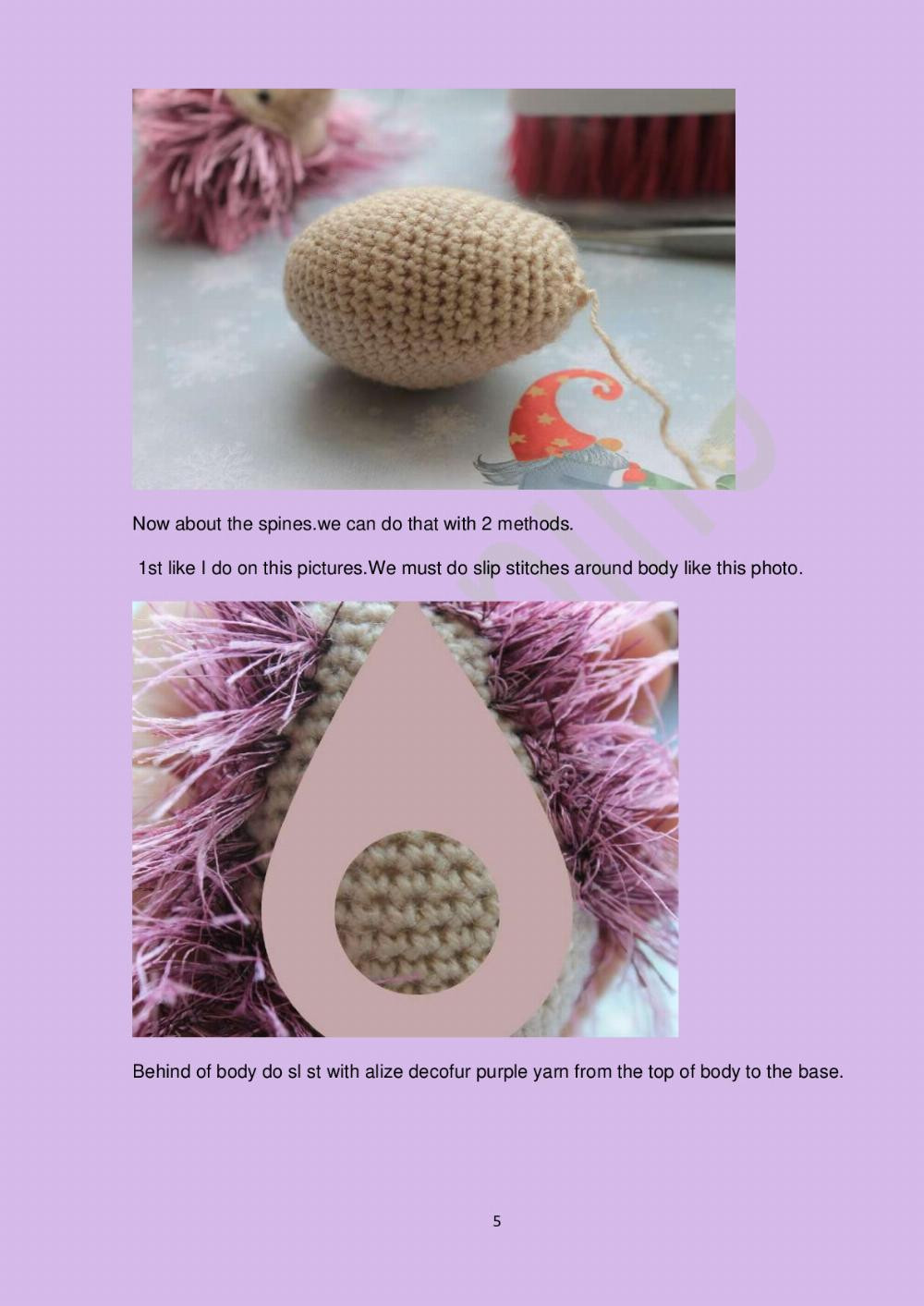 Purple Hedgehog crochet pattern