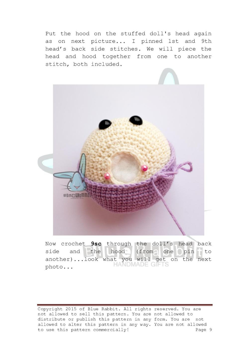 purple Rabbit doll crochet pattern