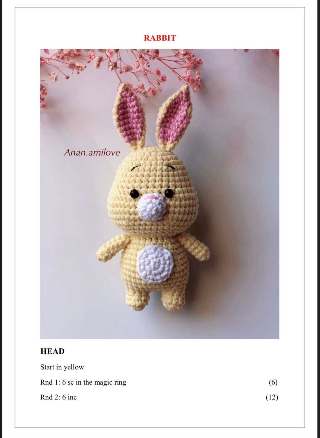 rabbit and lumpy crochet pattern