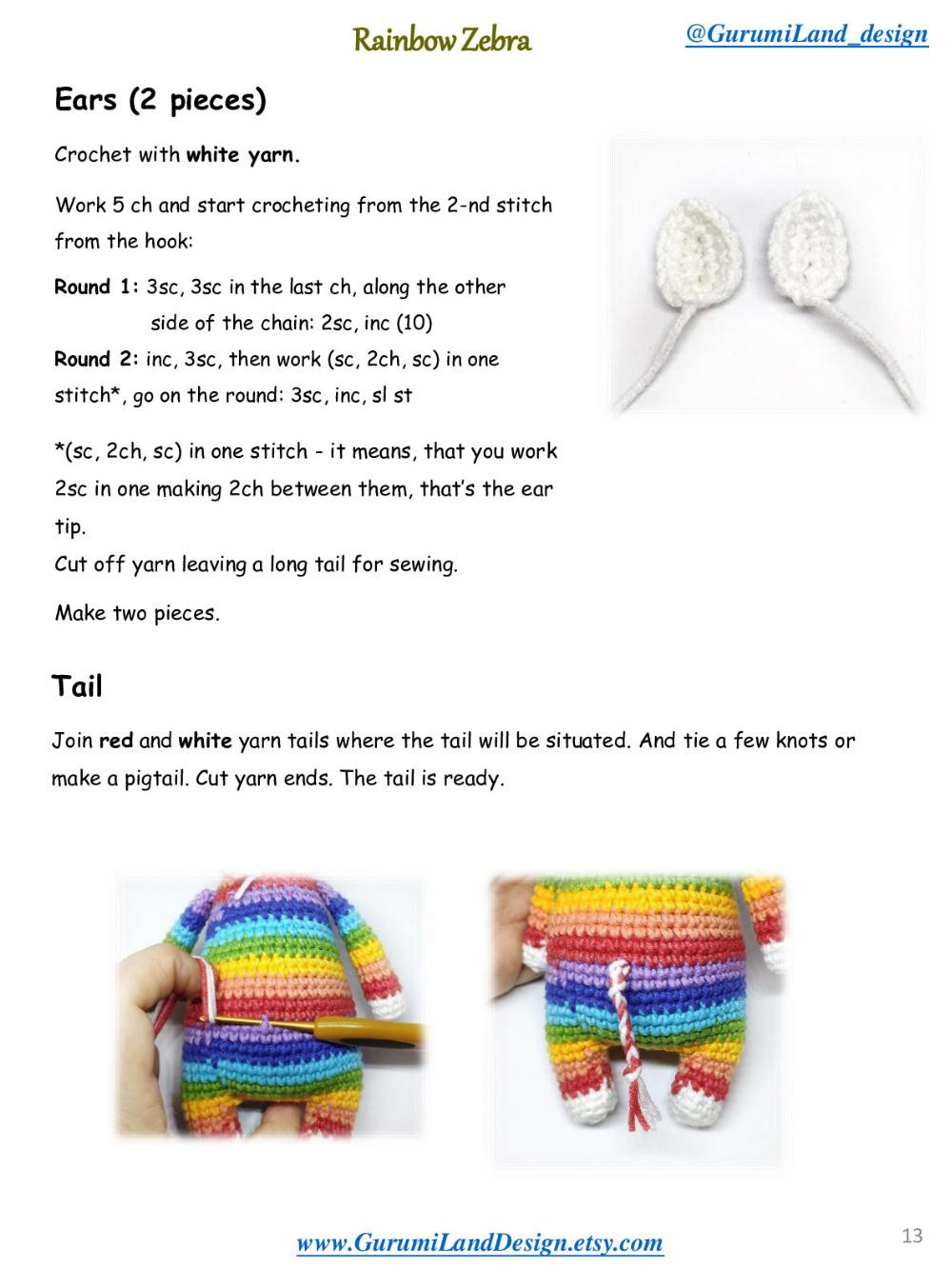 Rainbow Zebra Crochet pattern