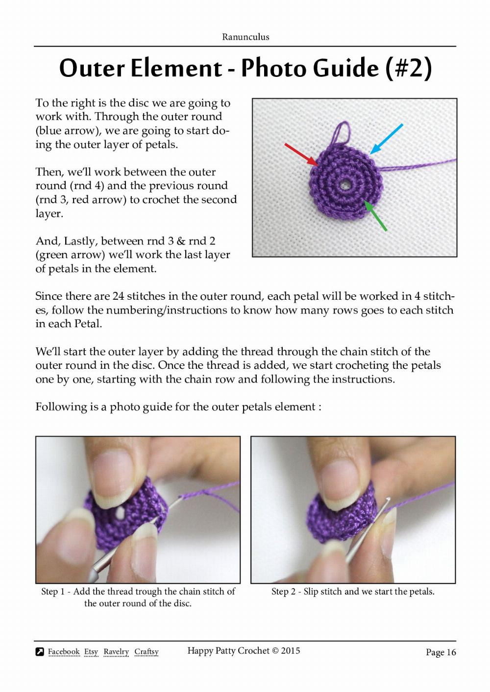 Ranunculus crochet pattern
