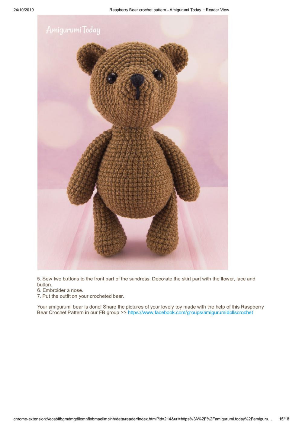 Raspberry Bear crochet pattern