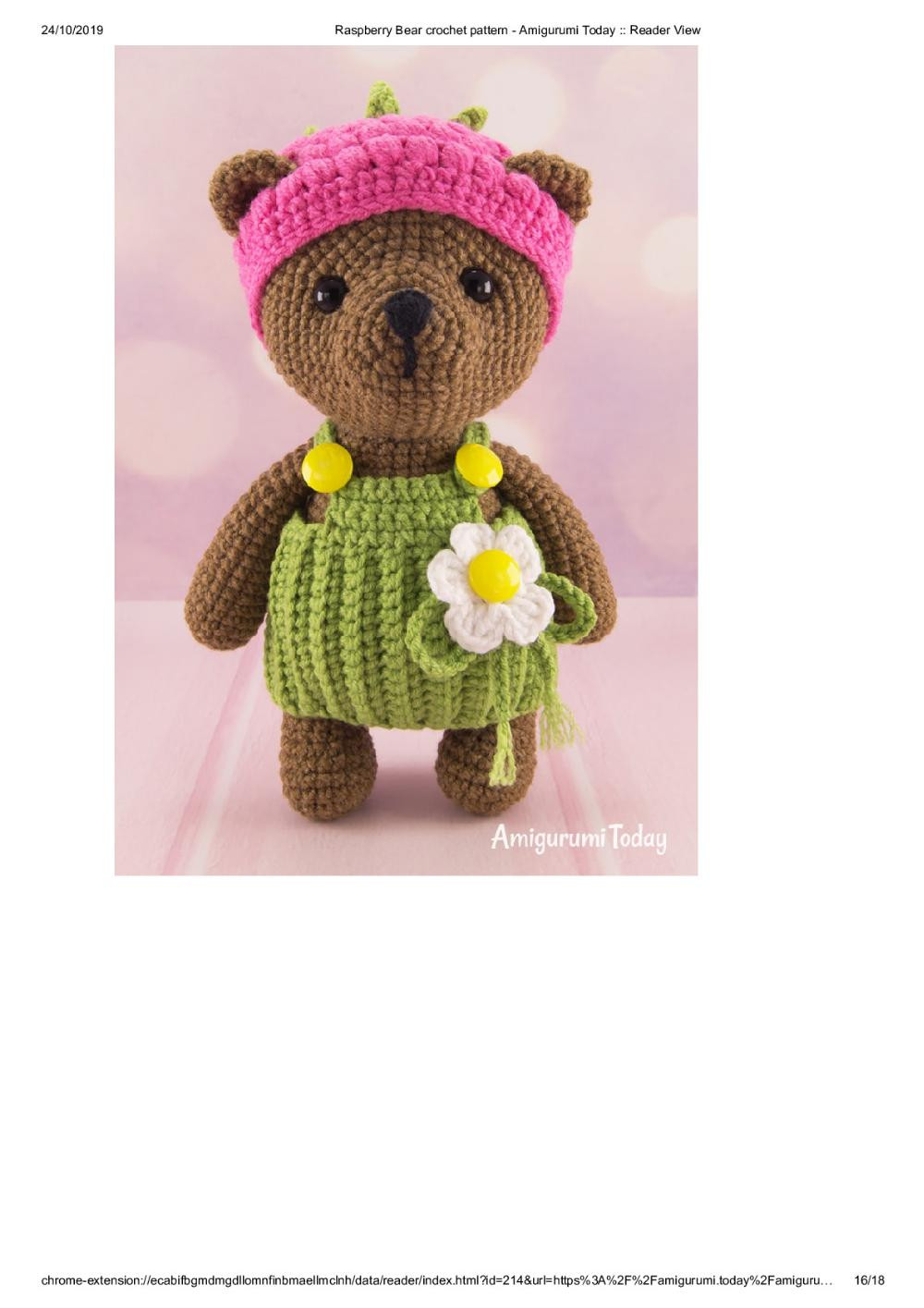 Raspberry Bear crochet pattern