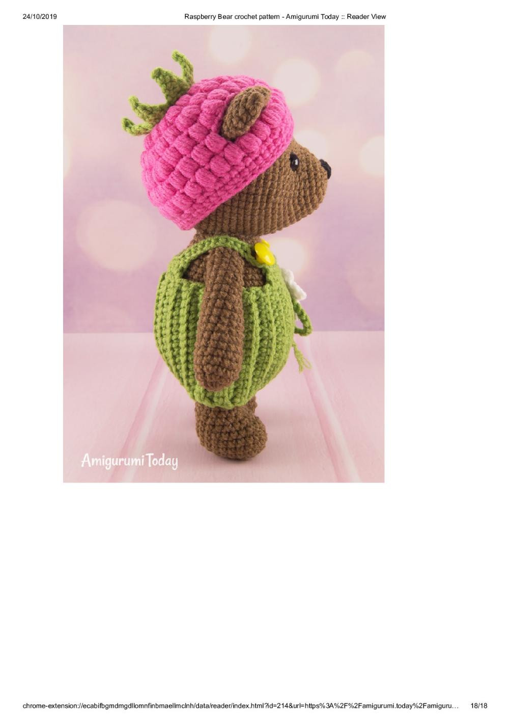 Raspberry Bear crochet pattern