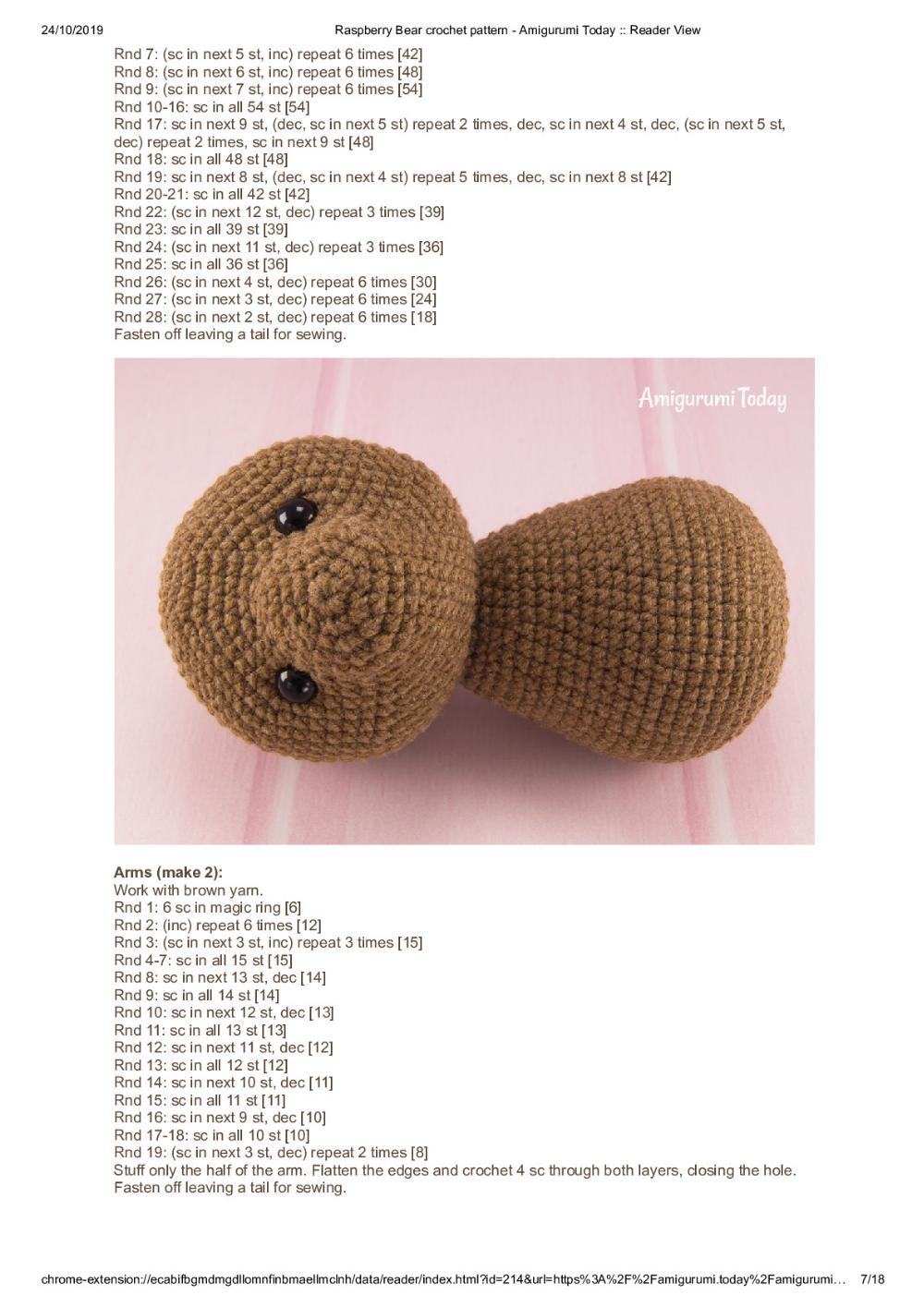 Raspberry Bear crochet pattern