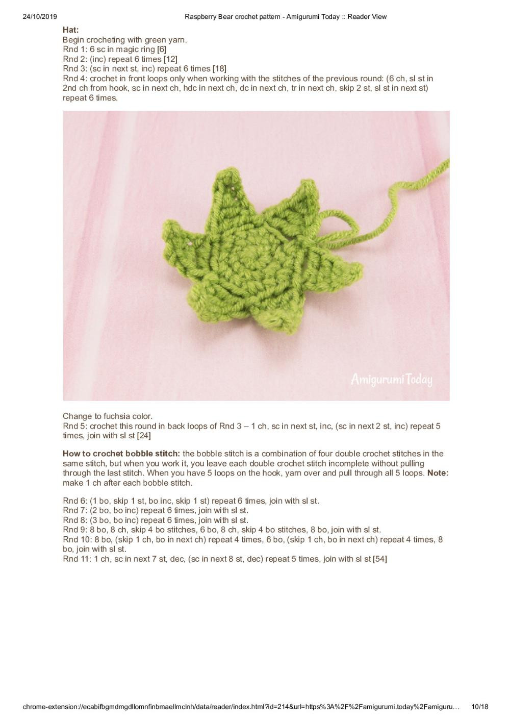 Raspberry Bear crochet pattern