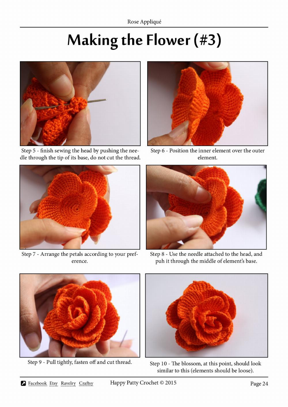 Rose Appliqué crochet pattern