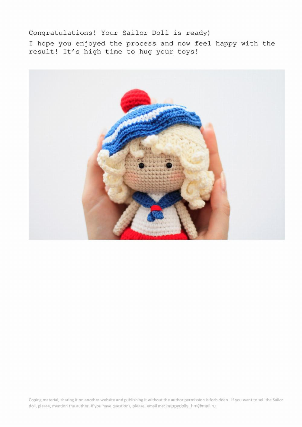 Sailor doll crochet pattern