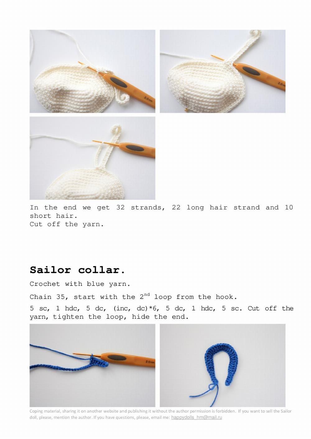 Sailor doll crochet pattern