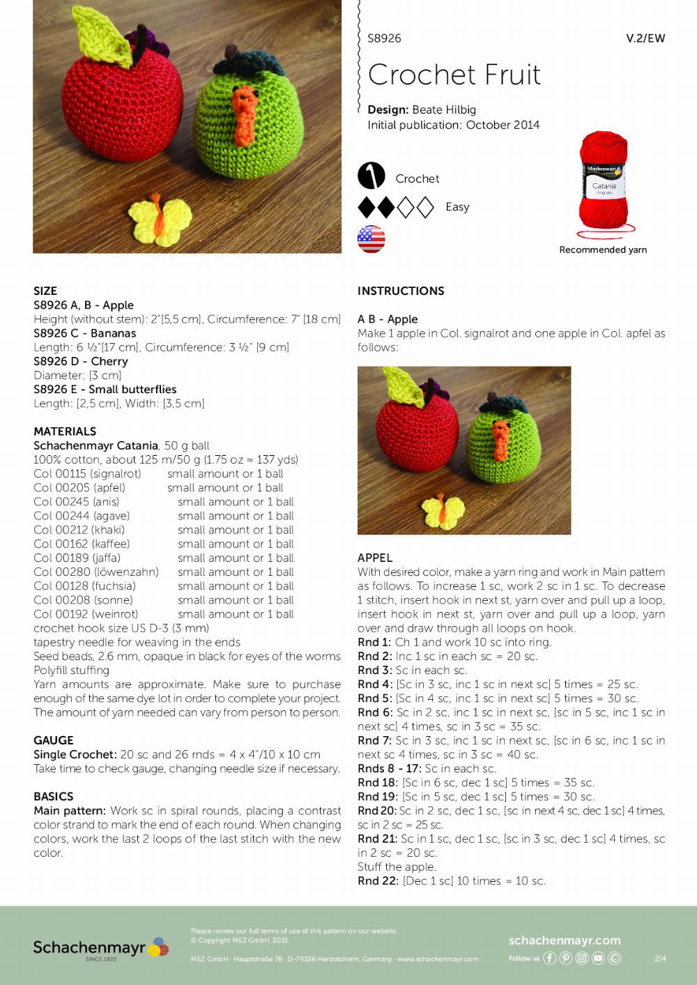 schachenmayr crochet fruit