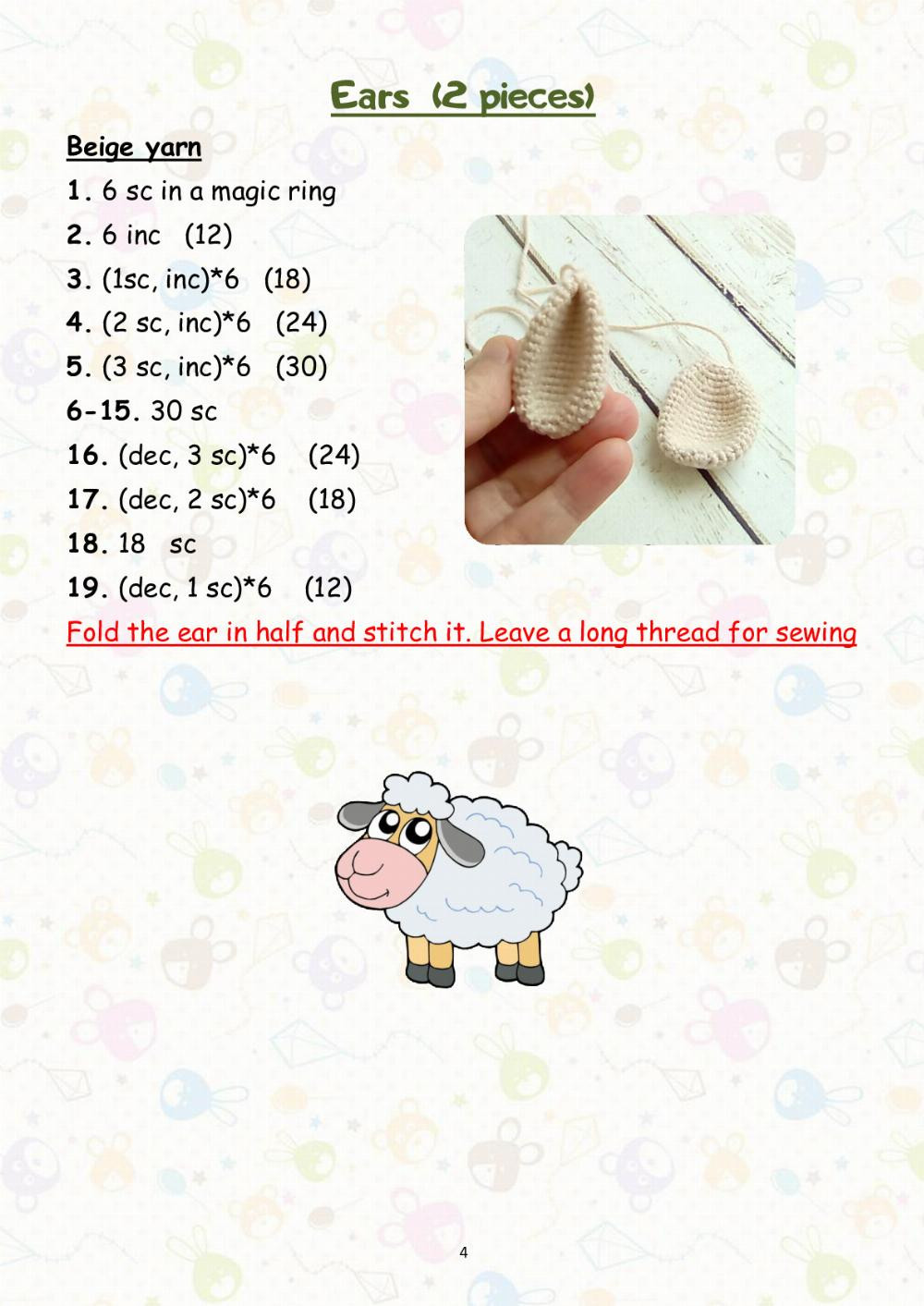 Sheep rattle pattern crochet pattern