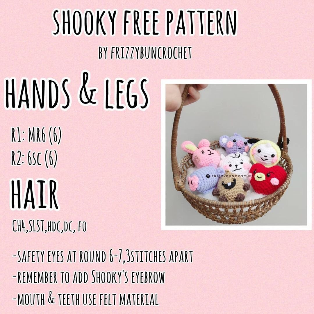 shooky keychain free pattern