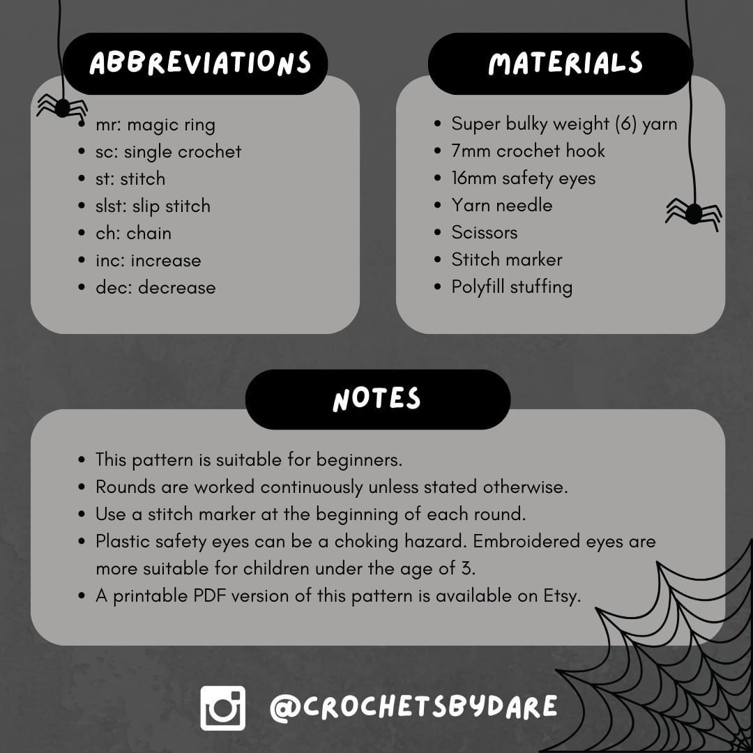 skitter the spider free crochet pattern