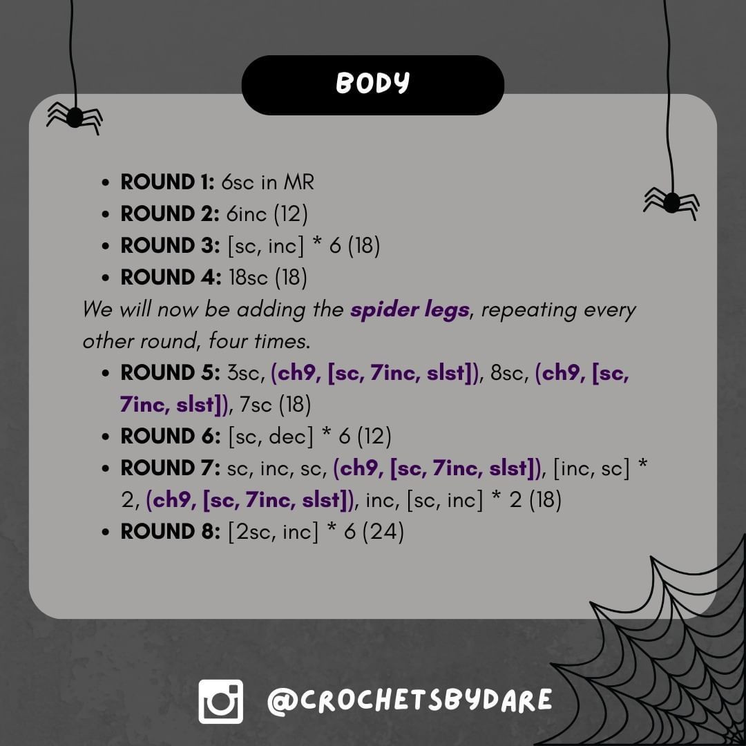 skitter the spider free crochet pattern