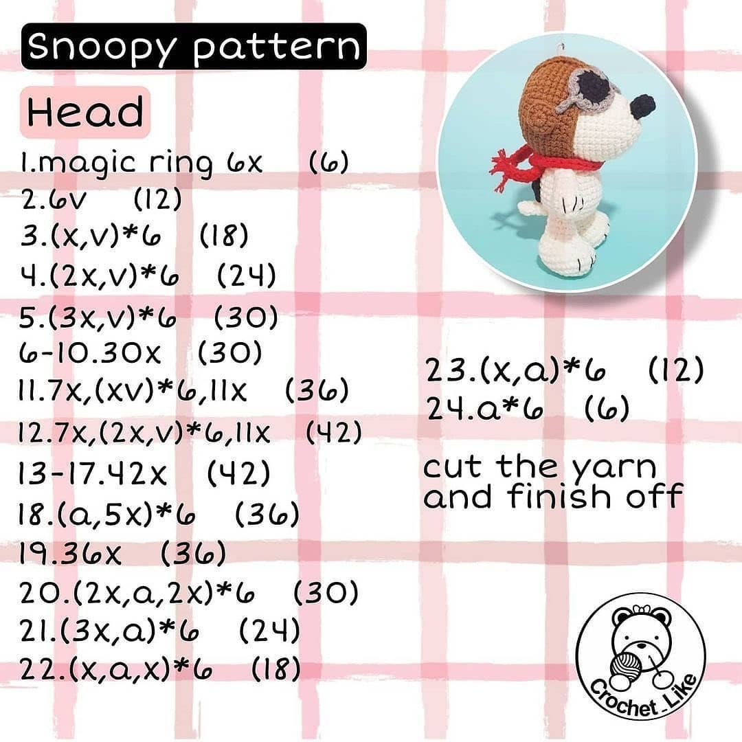 snoopy free pattern