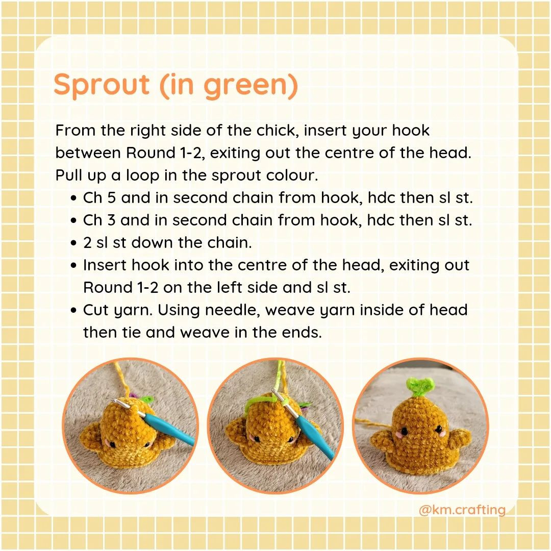 spring chick with sprout free pattern