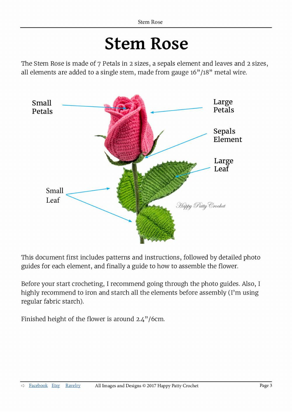 stem rose crochet pattern