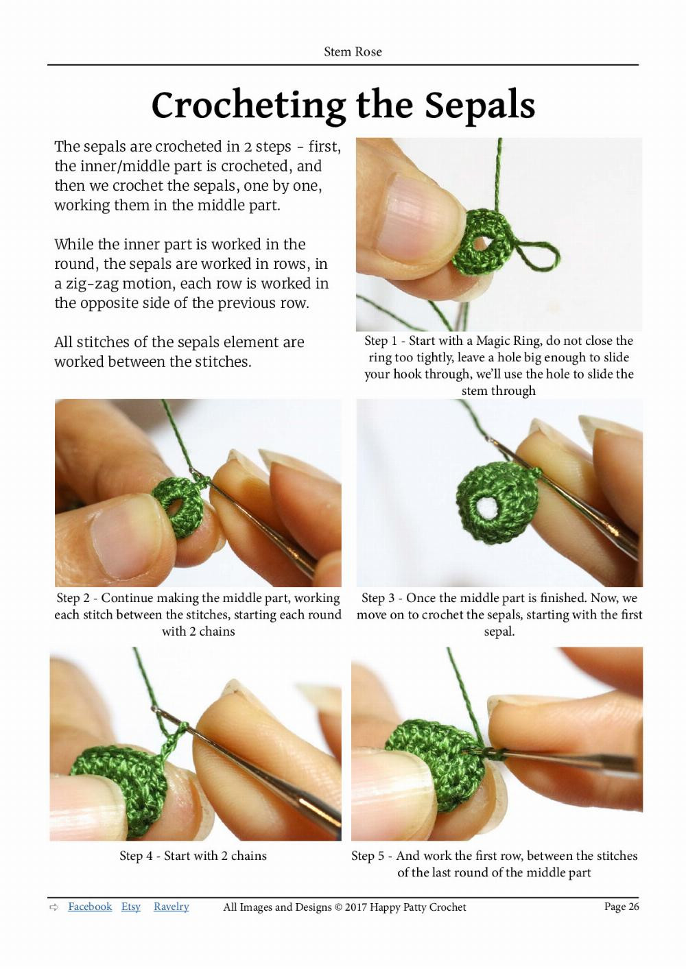 stem rose crochet pattern