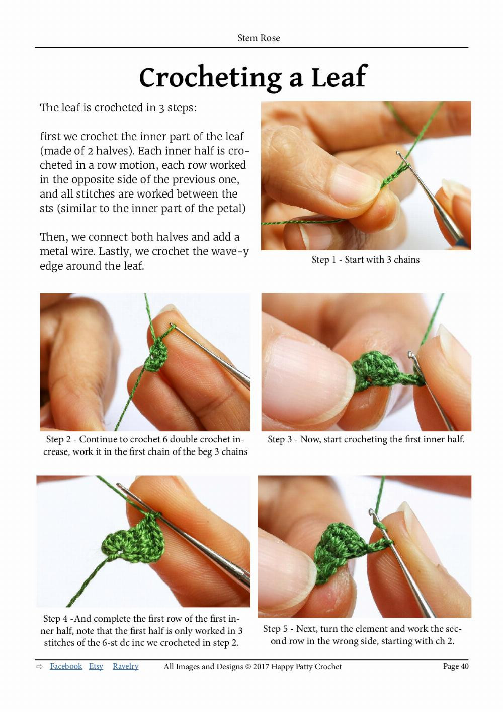 stem rose crochet pattern