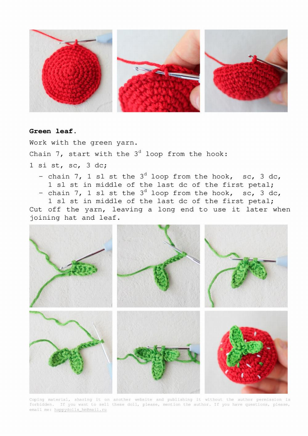 Strawberry and Raspberry dolls crochet pattern