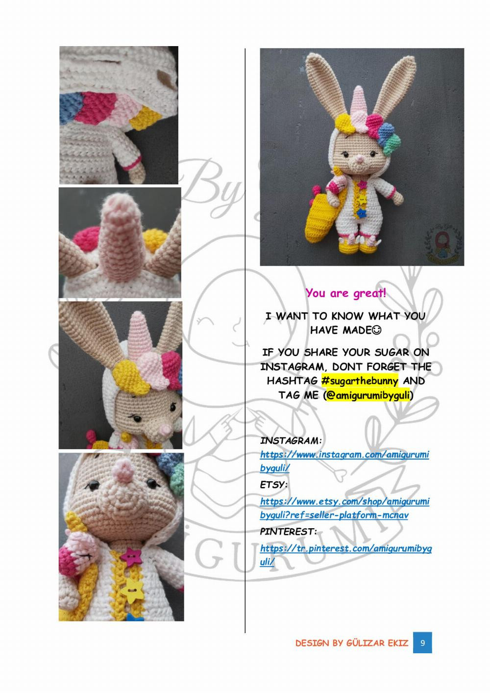 SUGAR THE BUNNY PATTERN DESIGN