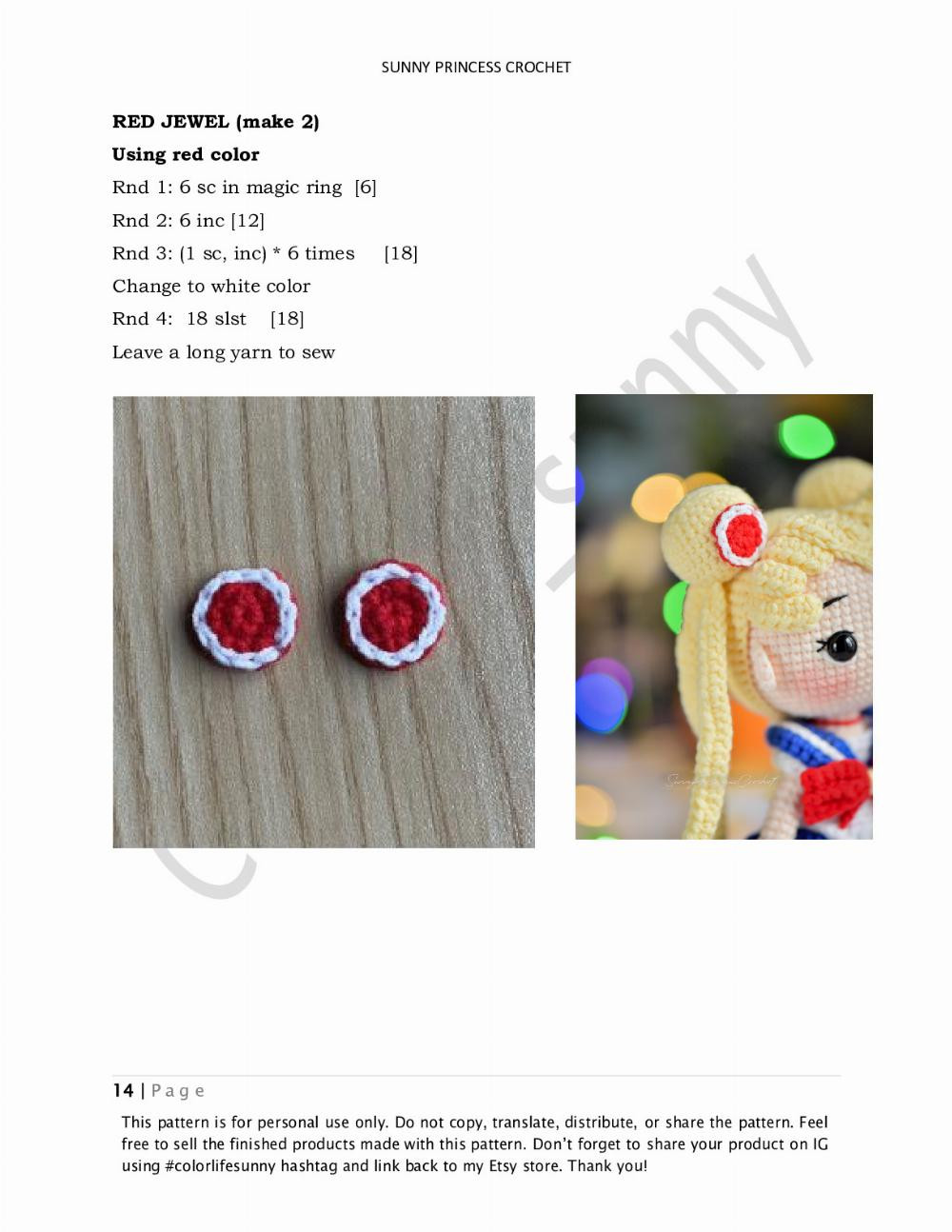 SUNNY PRINCESS CROCHET SAILOR MOON PATTERN