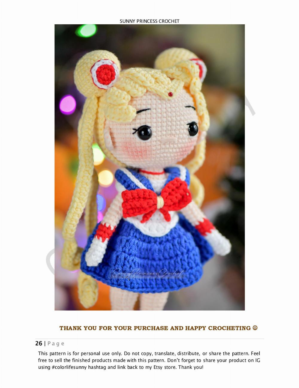 SUNNY PRINCESS CROCHET SAILOR MOON PATTERN