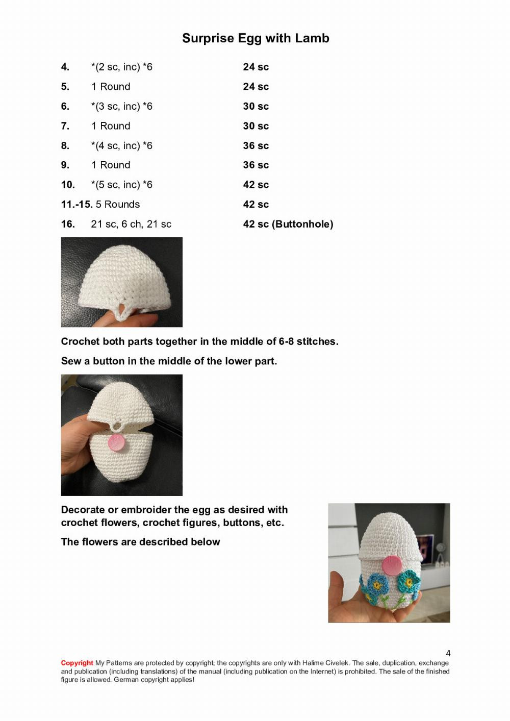 Surprise Egg with Lamb Crochet Pattern