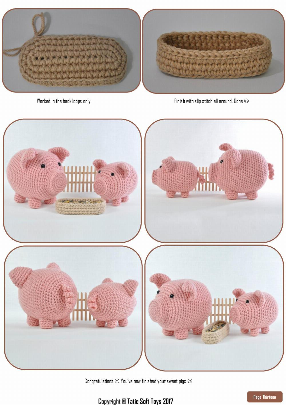 Tatie Soft Toys Amigurumi Pattern Pigs In The Farm