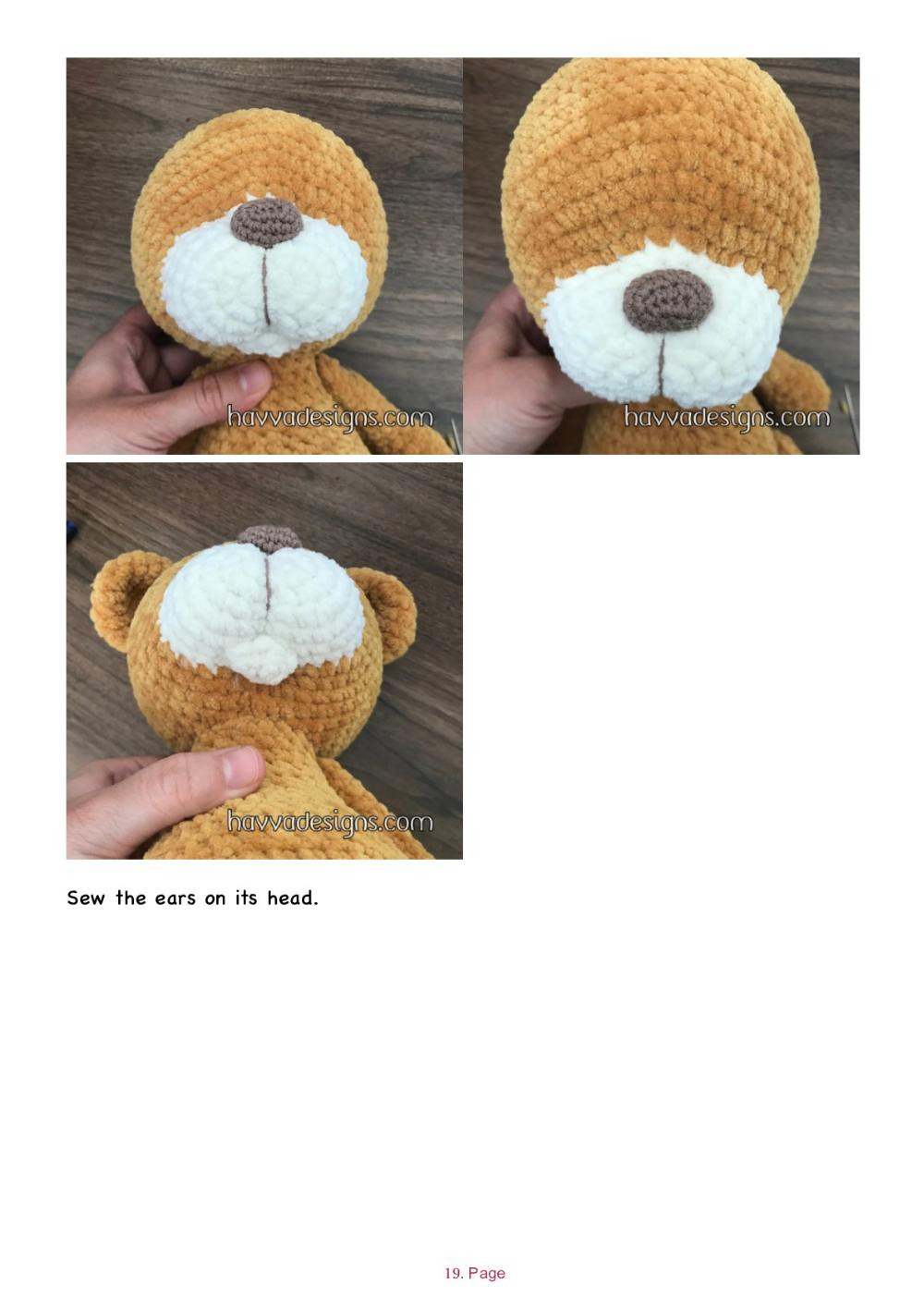 Teddy Bear white muzzle crochet pattern