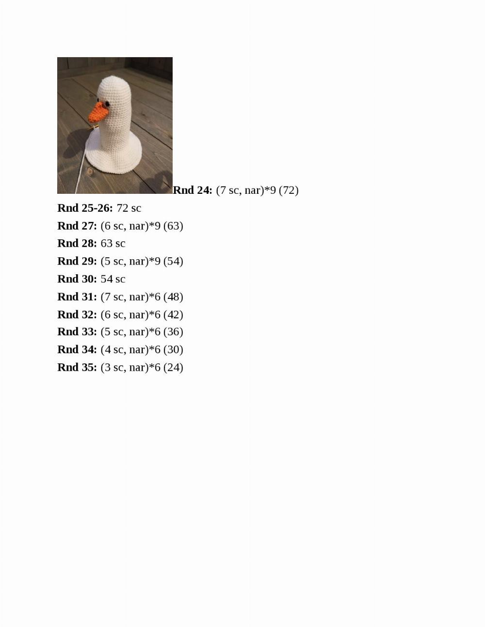 The Goose Charles A very detailed Amigurumi knitting pattern