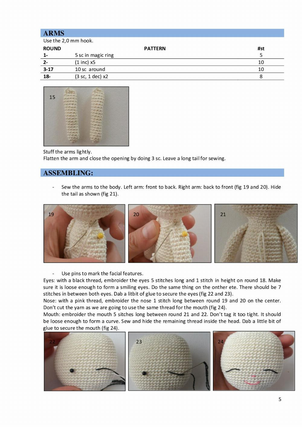 three DI_DOLL crochet pattern