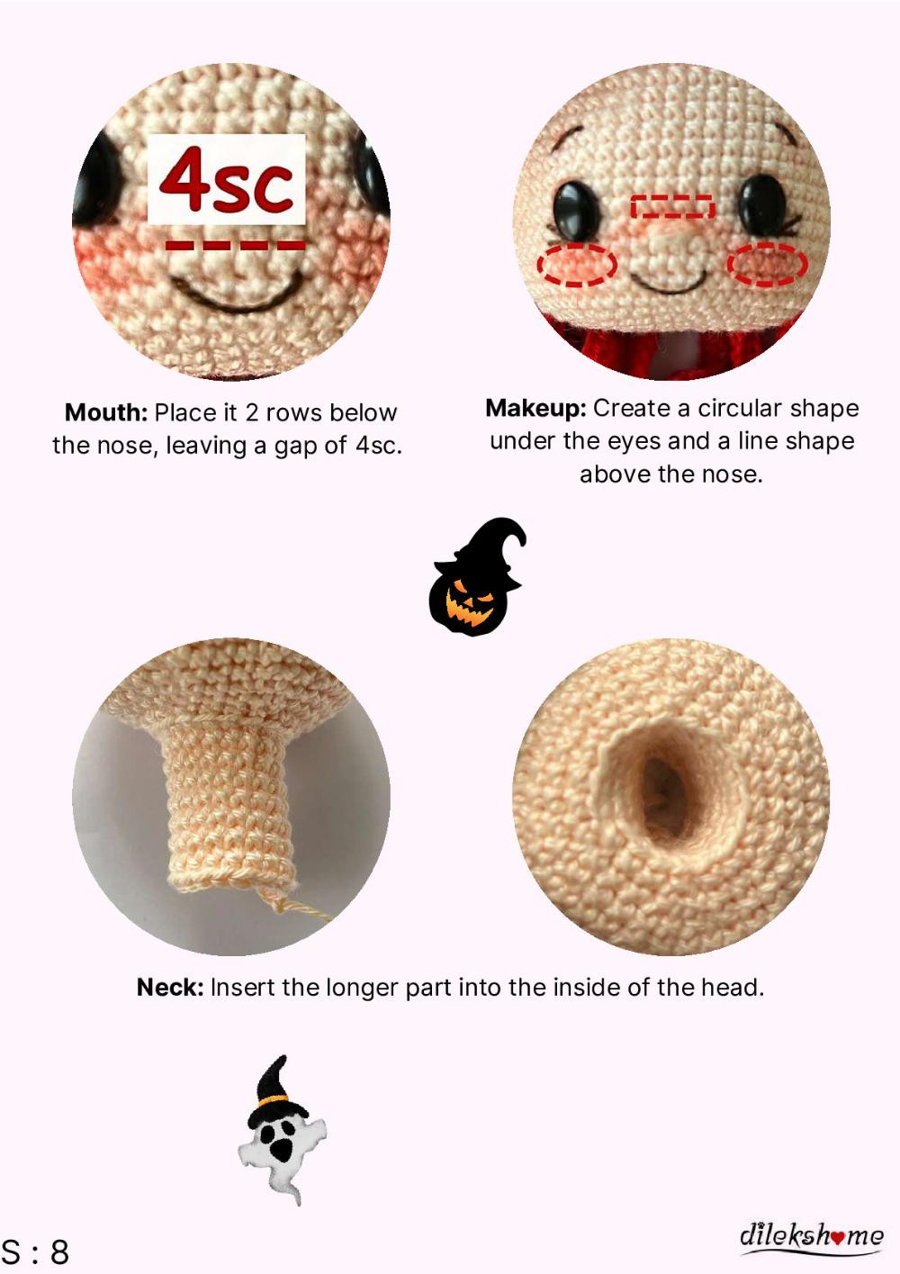 Tiny Sugar Witch English Crochet Pattern