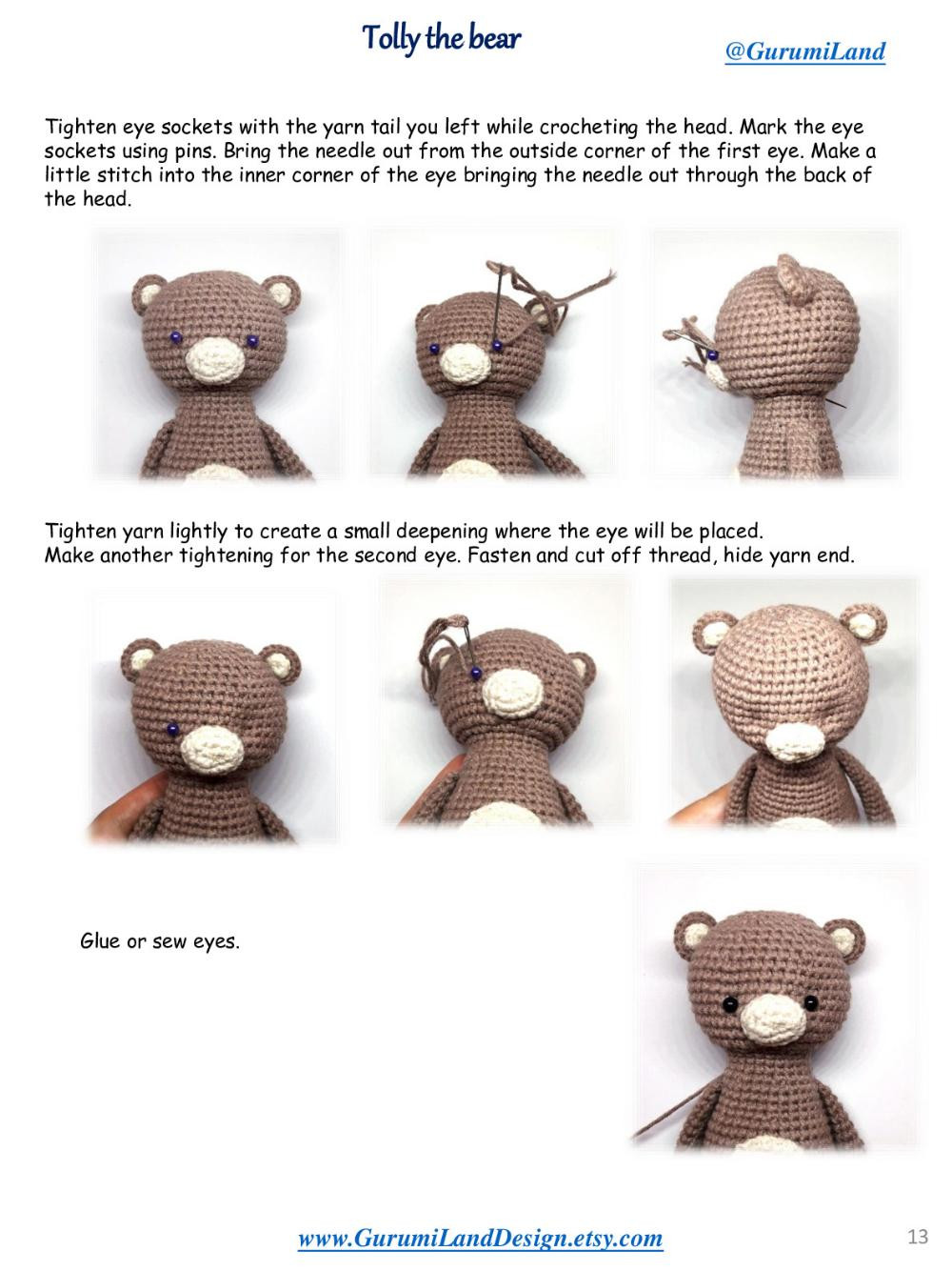 Tolly the bear Crochet pattern