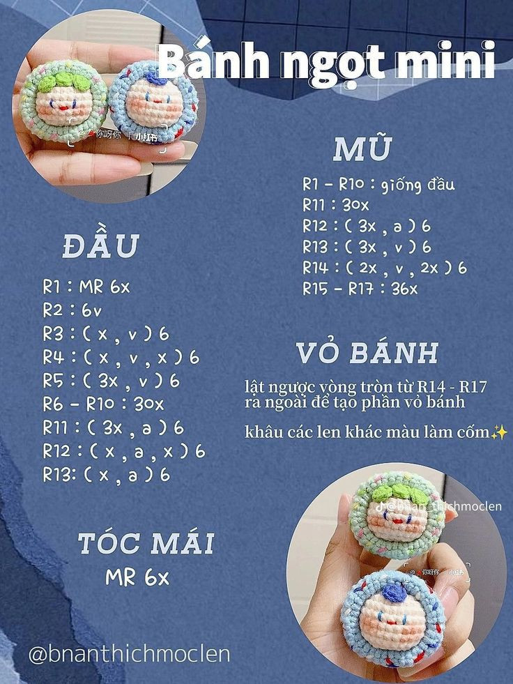 tổng hợp 4 chart đơn giản. chart 4 bánh khoai môn, chart bé bánh macaron, hamburber cún, bánh ngọt mini