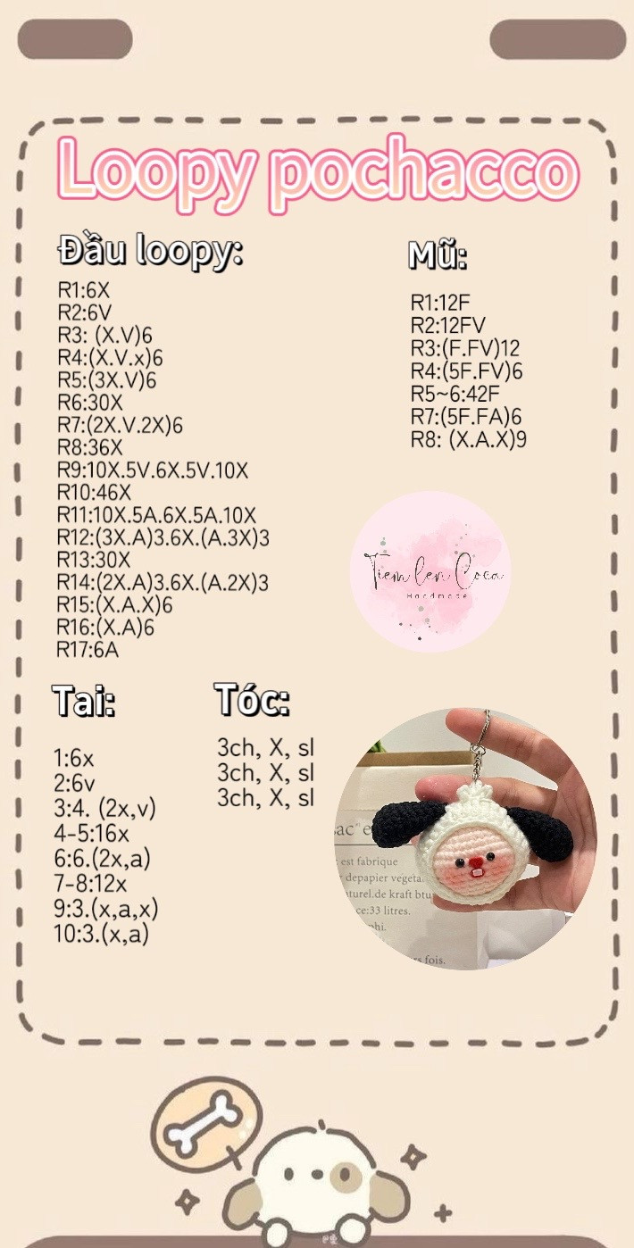 Tổng hợp 8 chart loopy: loopy cá hề, Loopy đầu gấu, Loopy melody, Loopy gấu nâu, loopy pochacco, loopy thỏ trắng, loopy táo, loopy yêu tinh.