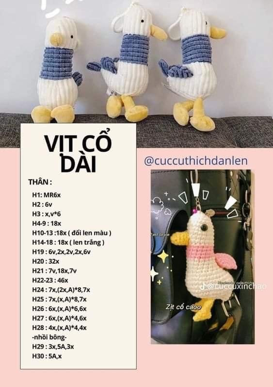 Tổng hợp chart móc vịt. vịt hói, vịt cổ dài, duck,