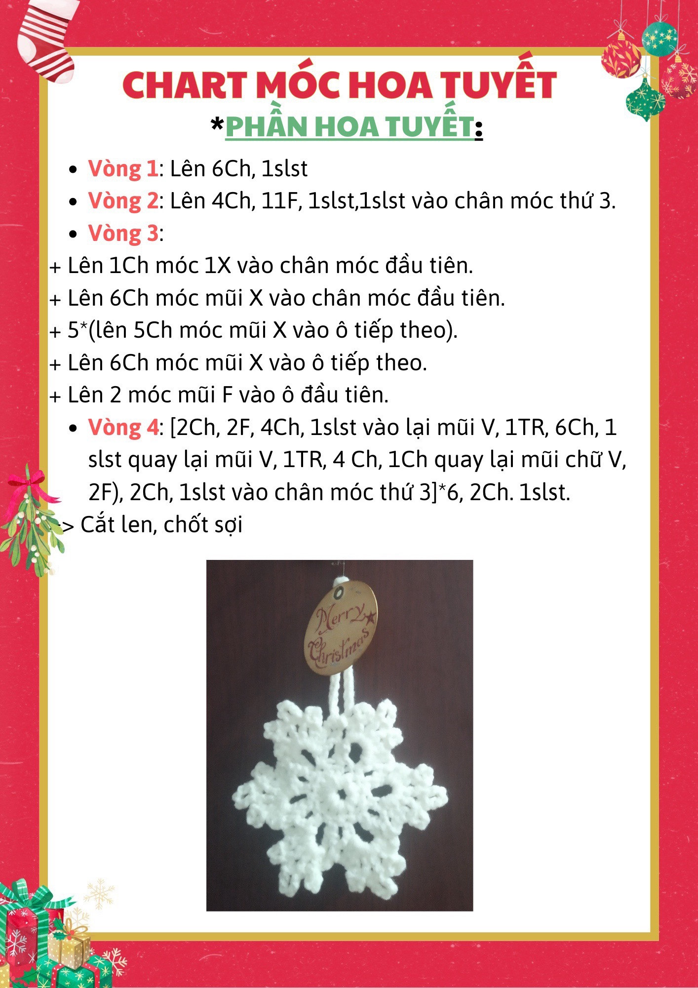 Tổng hợp một số chart móc khóa noel cute: chart móc khóa ông già noel, chart móc kẹp tóc tuần lộc, chart móc hoa tuyết, chart móc chiếc vớ cute (tất), chart móc chiếc chuông.