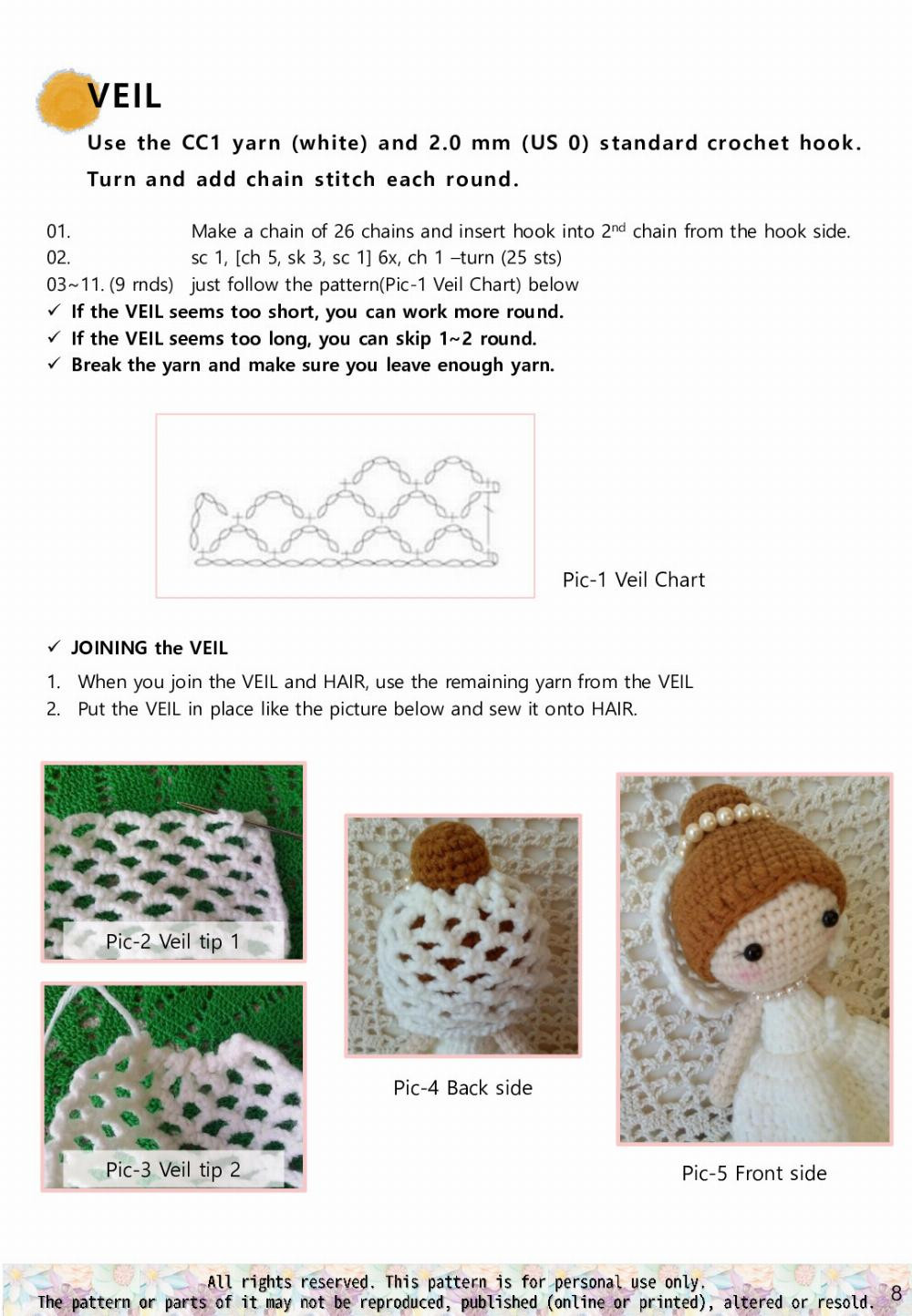 wedding couple birde crochet pattern