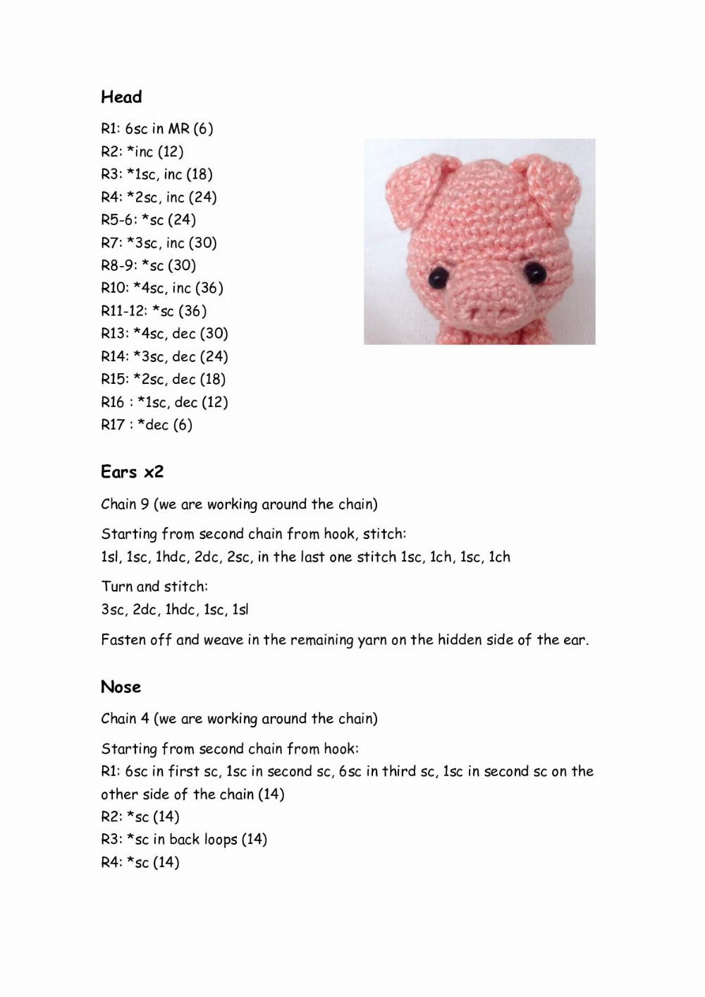 Willie the Pig Crochet Pattern