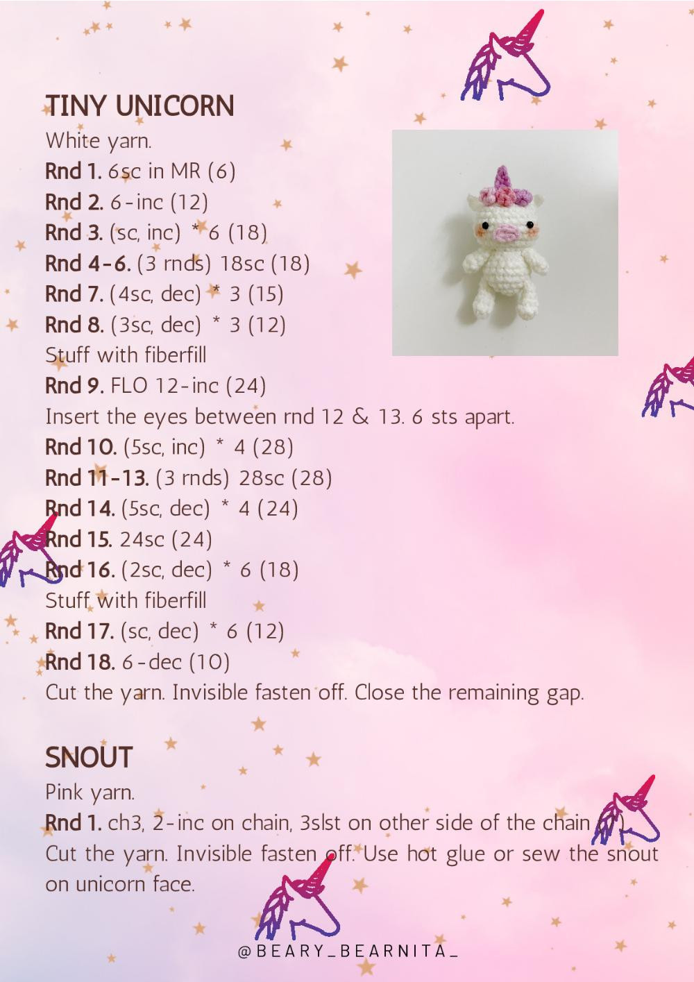 yuni unicorn crochet pattern